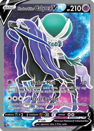 Shadow Rider Calyrex V (Full Art) 171/198 - Holofoil SWSH06 Chilling Reign - Ultra Rare