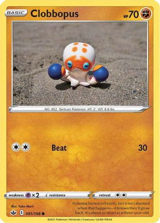 Clobbopus 091 - Reverse Holofoil SWSH06 Chilling Reign - Common