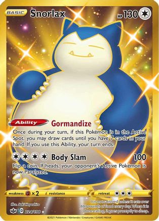 Snorlax (Secret) 224/198 - Holofoil SWSH06 Chilling Reign - Secret Rare