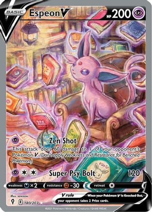 Espeon V (Alternate Full Art) 180/203 - Holofoil SWSH07 Evolving Skies - Ultra Rare