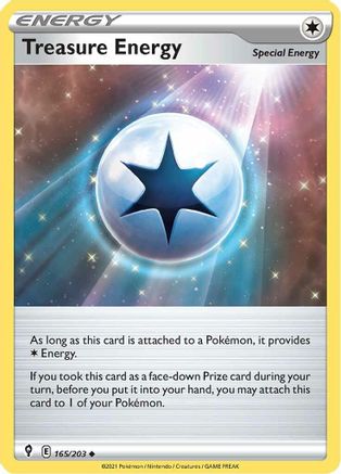 Treasure Energy 165 - Reverse Holofoil SWSH07 Evolving Skies - Uncommon