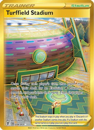 Turffield Stadium (Secret) 234/203 - Holofoil SWSH07 Evolving Skies - Secret Rare