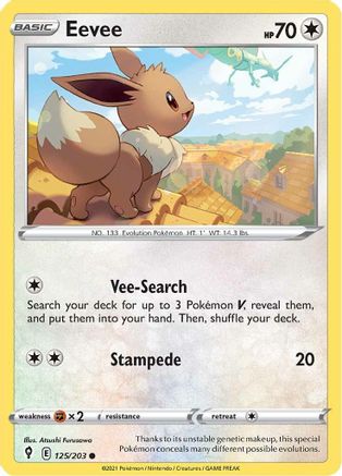 Eevee 125 SWSH07 Evolving Skies - Common