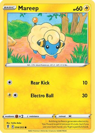 Mareep 054 - Reverse Holofoil SWSH07 Evolving Skies - Common