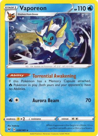 Vaporeon 030/185 - Holofoil Miscellaneous Cards & Products - Promo
