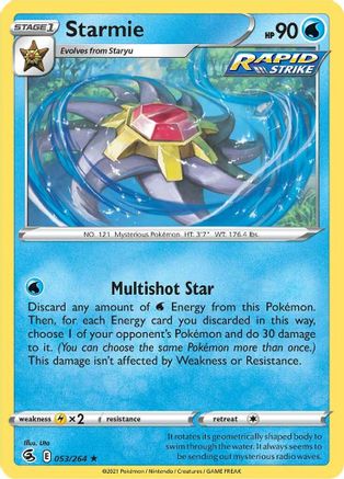 Starmie 053 - Holofoil SWSH08 Fusion Strike - Holo Rare