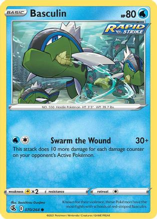 Basculin 070 - Reverse Holofoil SWSH08 Fusion Strike - Common