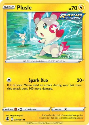 Plusle 089 SWSH08 Fusion Strike - Common