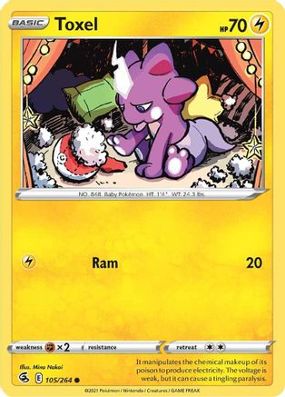 Toxel (105) 105 - Reverse Holofoil SWSH08 Fusion Strike - Common