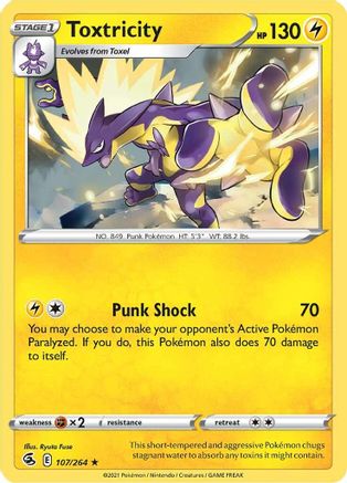 Toxtricity (107) 107 - Holofoil SWSH08 Fusion Strike - Holo Rare