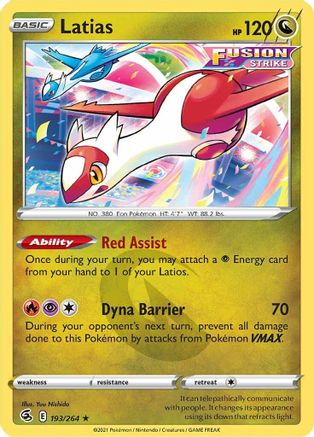 Latias 193 SWSH08 Fusion Strike - Rare