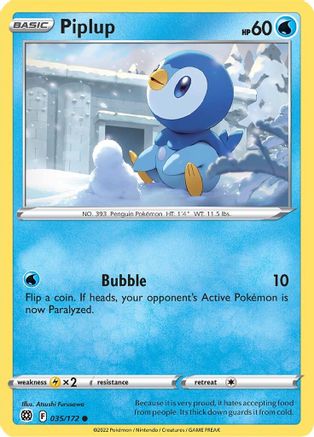 Piplup 035 SWSH09 Brilliant Stars - Common