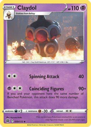Claydol 059 - Reverse Holofoil SWSH09 Brilliant Stars - Uncommon