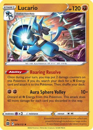Lucario 079 - Holofoil SWSH09 Brilliant Stars - Holo Rare