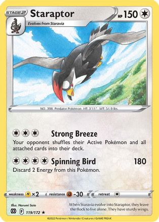 Staraptor 119 - Reverse Holofoil SWSH09 Brilliant Stars - Rare