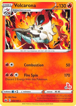 Volcarona - 024/198 (#27 Cinderace Stamped)/198 Battle Academy 2022 - Promo
