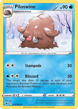 Piloswine 032 SWSH10 Astral Radiance - Uncommon
