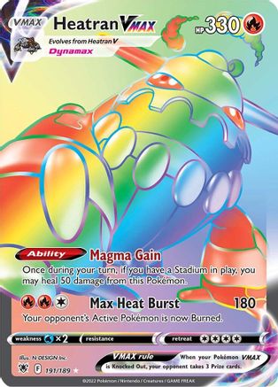 Heatran VMAX (Secret) 191/189 - Holofoil SWSH10 Astral Radiance - Secret Rare