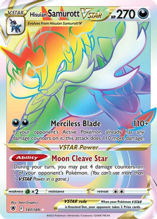 Hisuian Samurott VSTAR (Secret) 197/189 - Holofoil SWSH10 Astral Radiance - Secret Rare