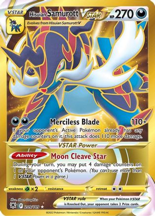 Hisuian Samurott VSTAR (Secret) (209) 209/189 - Holofoil SWSH10 Astral Radiance - Secret Rare