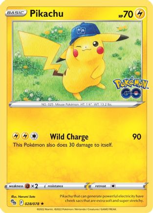 Pikachu (28) 028 - Reverse Holofoil Pokemon GO - Holo Rare