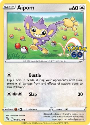 Aipom 056 - Reverse Holofoil Pokemon GO - Common
