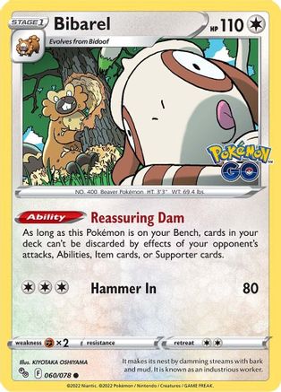 Bibarel 060 - Reverse Holofoil Pokemon GO - Common
