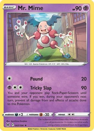 Mr. Mime 067 - Reverse Holofoil SWSH11 Lost Origin - Rare