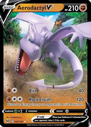 Aerodactyl V 092/196 - Holofoil SWSH11 Lost Origin - Ultra Rare
