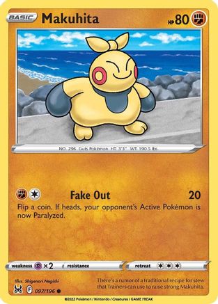Makuhita 097 - Reverse Holofoil SWSH11 Lost Origin - Common