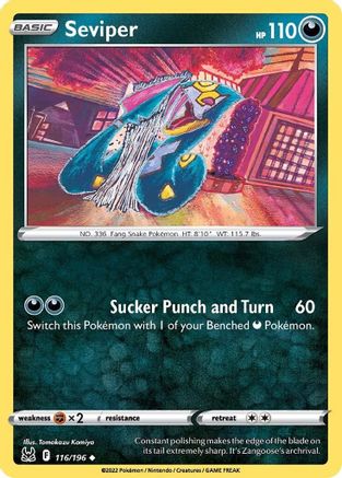 Seviper 116 - Reverse Holofoil SWSH11 Lost Origin - Uncommon