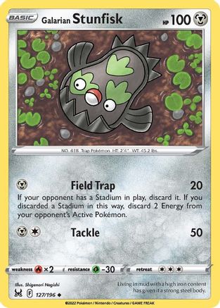 Galarian Stunfisk 127 - Reverse Holofoil SWSH11 Lost Origin - Uncommon