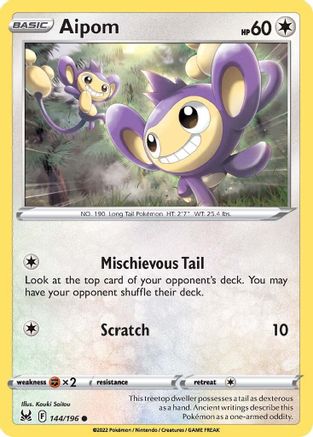 Aipom 144 SWSH11 Lost Origin - Common