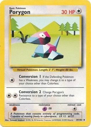 Porygon 039 Base Set - Uncommon