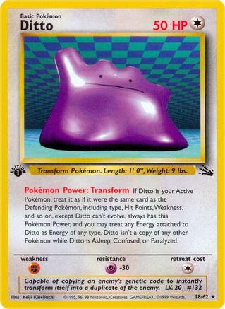 Ditto (18) 018 - 1st Edition Fossil - Rare