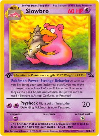 Slowbro 043 - 1st Edition Fossil - Uncommon