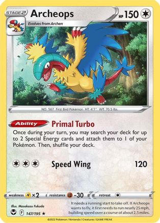Archeops 147 - Holofoil SWSH12 Silver Tempest - Holo Rare