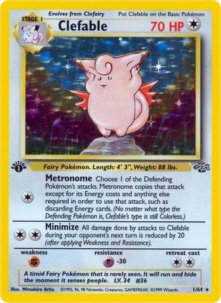 Clefable (1) 001 - 1st Edition Holofoil Jungle - Holo Rare