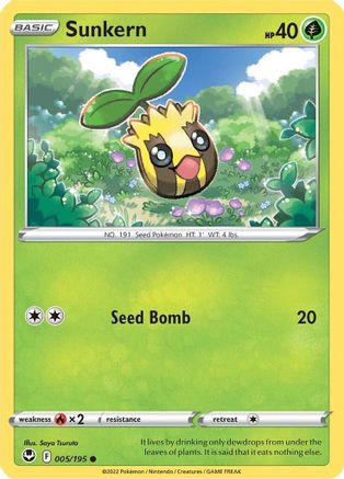 Sunkern 005 - Reverse Holofoil SWSH12 Silver Tempest - Common