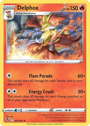 Delphox 027 SWSH12 Silver Tempest - Rare