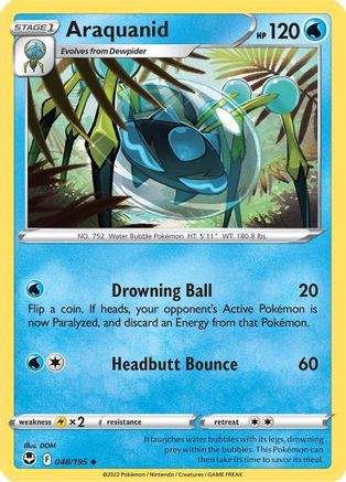 Araquanid 048 - Reverse Holofoil SWSH12 Silver Tempest - Uncommon