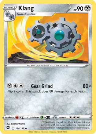 Klang 124 - Reverse Holofoil SWSH12 Silver Tempest - Uncommon