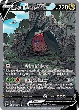 Regidrago V (Alternate Full Art) 184/195 - Holofoil SWSH12 Silver Tempest - Ultra Rare