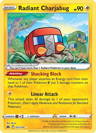 Radiant Charjabug 051 - Holofoil SWSH Crown Zenith - Radiant Rare