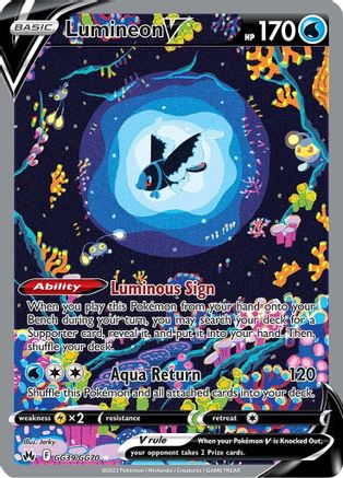 Lumineon V GG39/GG70 - Holofoil Crown Zenith Galarian Gallery - Ultra Rare