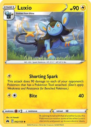 Luxio (42) 042 - Reverse Holofoil SWSH Crown Zenith - Uncommon
