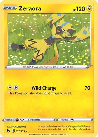 Zeraora 052 SWSH Crown Zenith - Rare