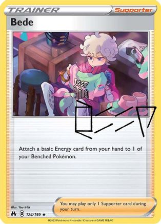 Bede 124 - Reverse Holofoil SWSH Crown Zenith - Holo Rare