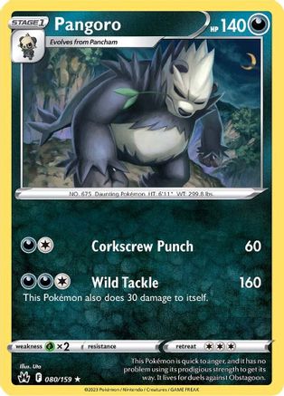 Pangoro 080 SWSH Crown Zenith - Rare