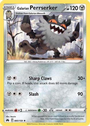 Galarian Perrserker 085 SWSH Crown Zenith - Rare